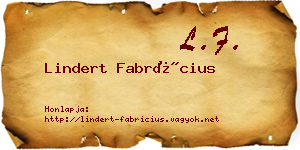 Lindert Fabrícius névjegykártya